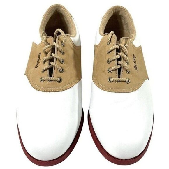 Footjoy FJ Women's SoftJoys Terrains White Brown Golf Shoes Size 8.5M 98308 - Picture 9 of 10